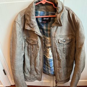 Schott NYC grey leather jacket